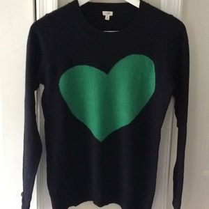 J. Crew sweater with green heart